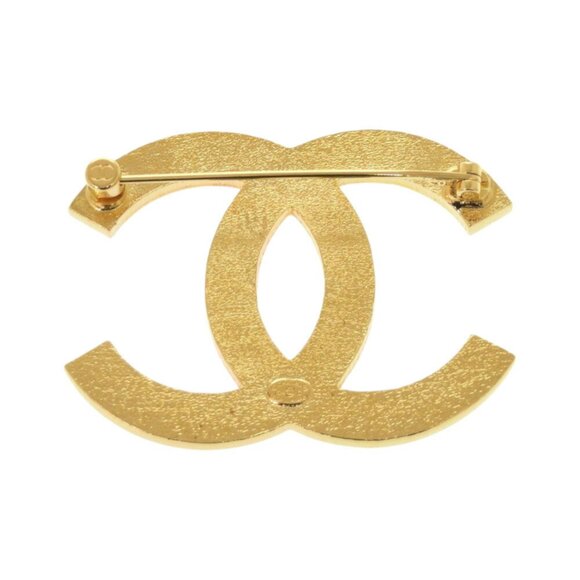 CHANEL Pink Logo Brooch